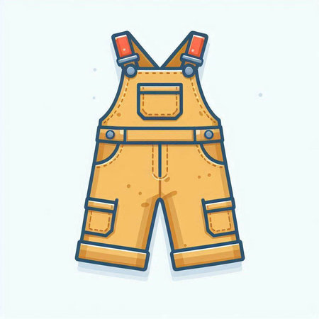 Dungarees. Vector illustration of a pair of shorts.のイラスト素材