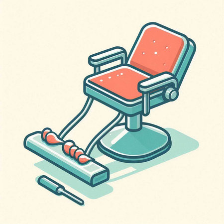 Barber chair icon. Vector illustration in isometric 3d style.のイラスト素材