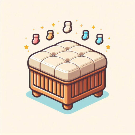 Illustration of a Isometric Furniture Comfortable Sofa.のイラスト素材