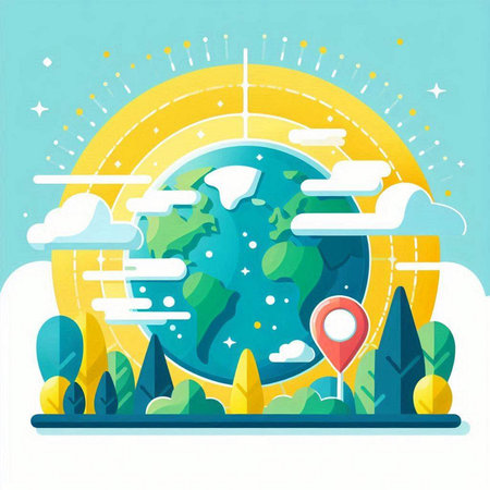 Flat design modern vector illustration concept of travel around the world.のイラスト素材