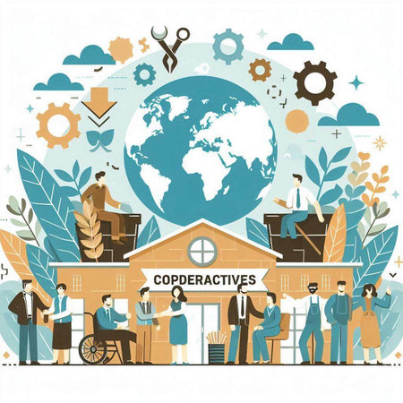 Corporate business concept. Teamwork and cooperation. Vector illustration.のイラスト素材