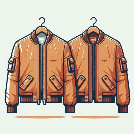 Vector illustration of a jacket on a hanger. Cartoon style.のイラスト素材