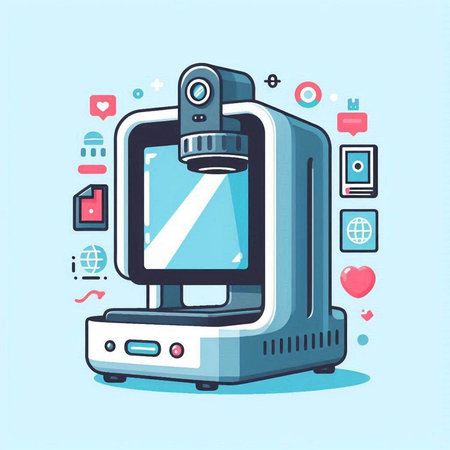 Microscope in flat design style. Vector illustration for your design.のイラスト素材