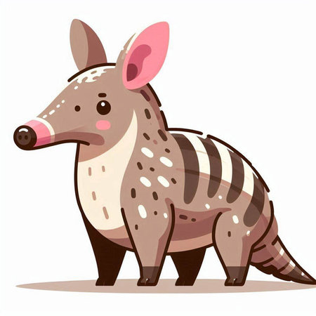 Cute cartoon armadillo. Vector illustration isolated on white background.のイラスト素材