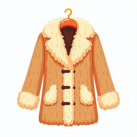 Vector illustration of a fur coat. Isolated on white background.のイラスト素材