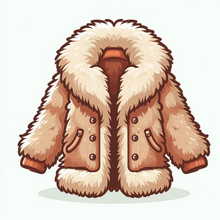Illustration of a fur coat on a white background. Vector illustration.のイラスト素材