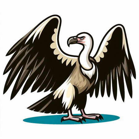 Griffon vulture (Gyps fulvus) vector illustrationのイラスト素材