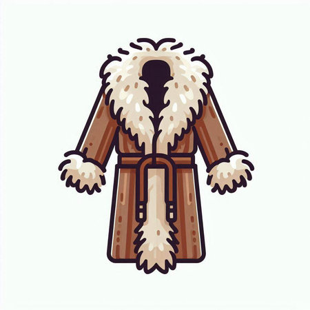 Fur coat. Vector illustration. Isolated on a white background.のイラスト素材