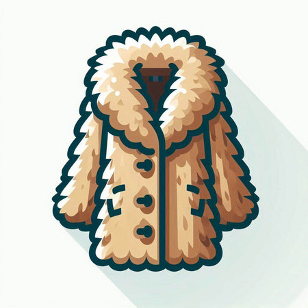 Mink fur coat icon, vector illustration. Flat design style.のイラスト素材