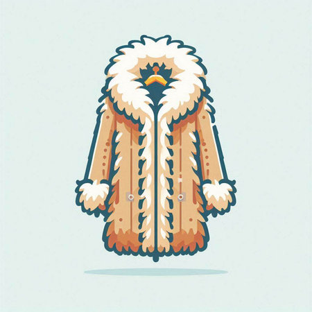 Vector illustration of a fur coat. Cartoon style. Vector illustration.のイラスト素材