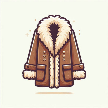 Vector illustration of a fur coat on a white background. Winter clothing.のイラスト素材