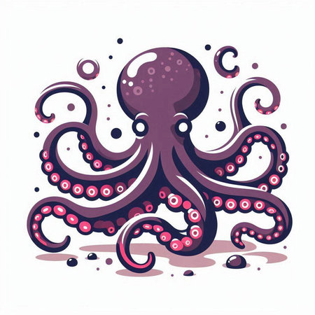 Octopus on a white background. Vector illustration. Eps 10.のイラスト素材