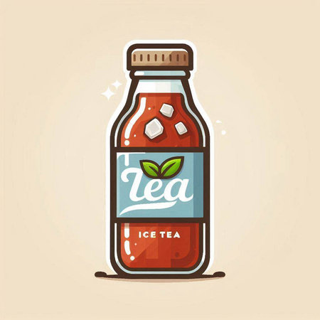 Lemonade in a bottle. Vector illustration of a refreshing drink.のイラスト素材