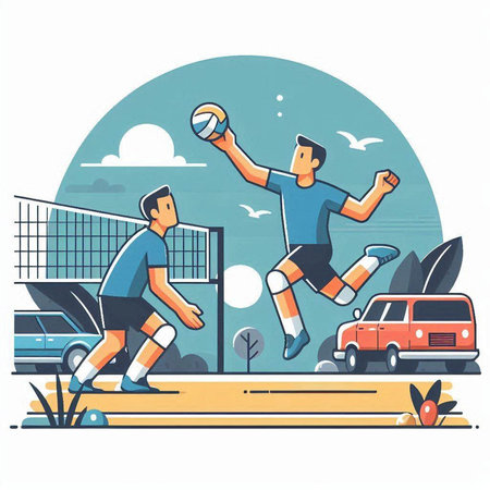 Soccer player in action. Vector illustration in flat cartoon style.のイラスト素材