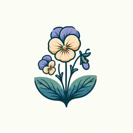 Violet flower icon. Vector illustration. Isolated on white background.のイラスト素材