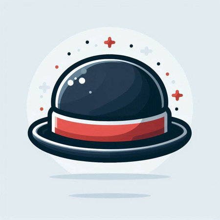 Illustration of a magician hat. Vector illustration in flat style.のイラスト素材