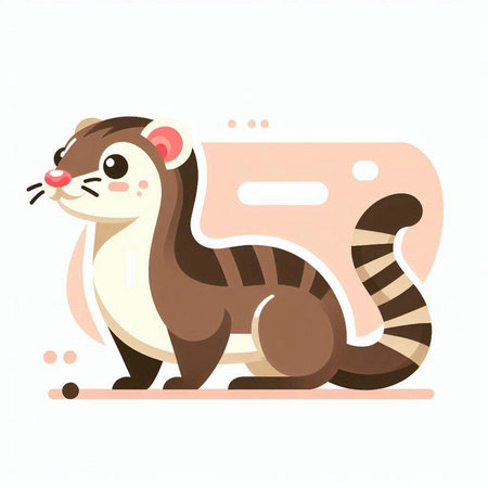Cute ferret vector illustration. Cute cartoon animal character.のイラスト素材