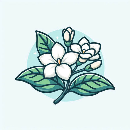 Jasmine flower icon. Vector illustration of jasmine flower.のイラスト素材