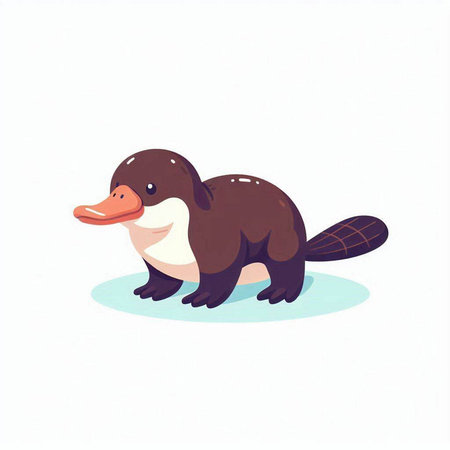 Cute duck isolated on white background. Vector illustration in cartoon style.のイラスト素材