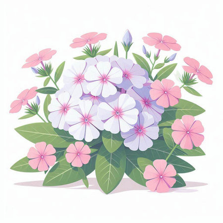 Flower bouquet with hydrangea. Vector illustration.のイラスト素材