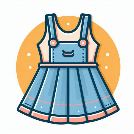 Illustration of a woman's dress. Vector illustration in a flat style.のイラスト素材