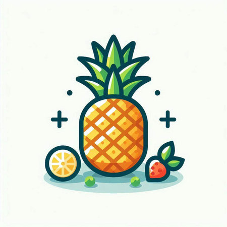 Pineapple fruit icon. Vector illustration of a pineapple fruit icon.のイラスト素材