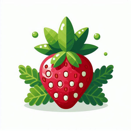 Strawberry isolated on white background. Vector illustration. Eps 10.のイラスト素材