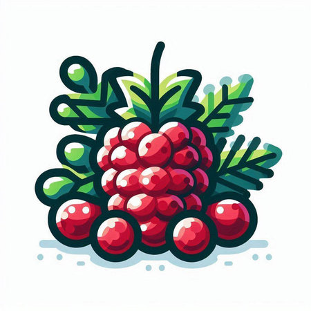 Raspberry. Vector illustration. Isolated on a white background.のイラスト素材