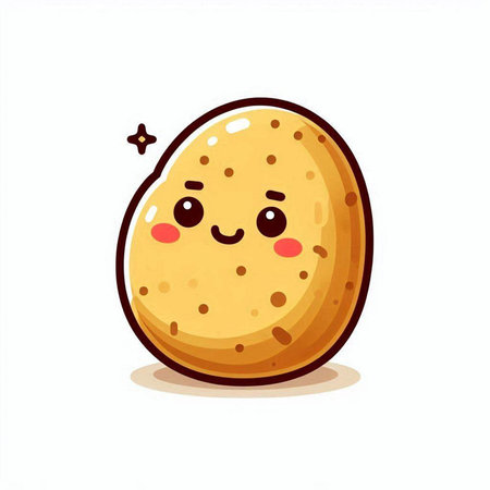 Cute potato character. Vector cartoon kawaii character illustration.のイラスト素材