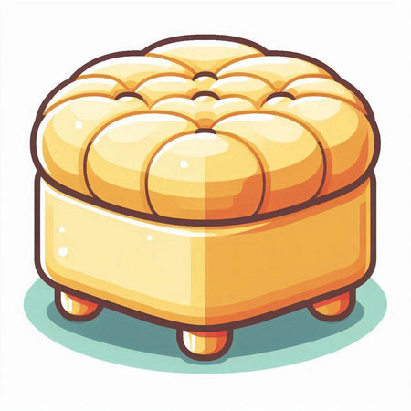 Illustration of a Pouf on an isolated white background - vectorのイラスト素材