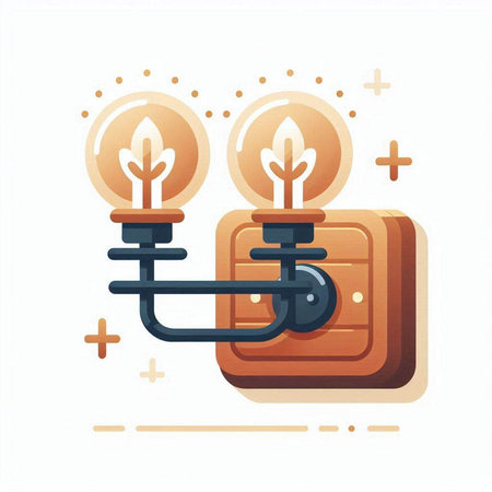 Lamp icon. Vector illustration in flat style on white background.のイラスト素材