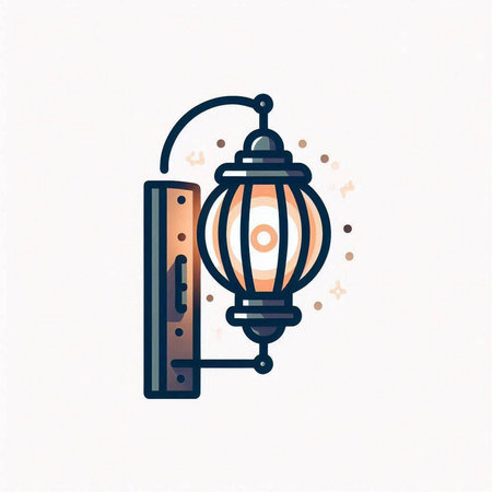 Lantern icon in flat style. Vector illustration on white background.のイラスト素材