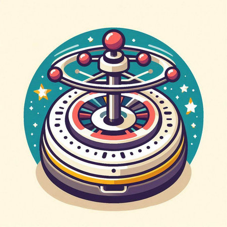 Roulette wheel icon. Vector illustration of casino roulette wheel.のイラスト素材