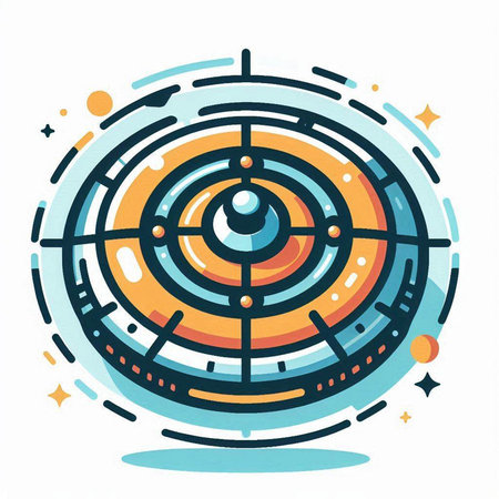 Radar icon. Vector illustration of radar in flat linear style.のイラスト素材