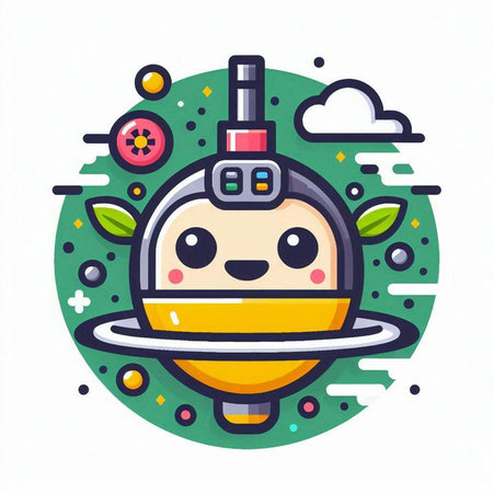 Cute kawaii lamp. Vector illustration in flat style.のイラスト素材