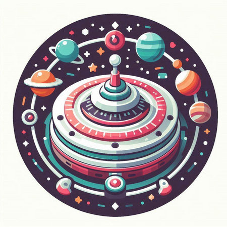Cosmic planets. Vector illustration in retro style on the theme of space.のイラスト素材
