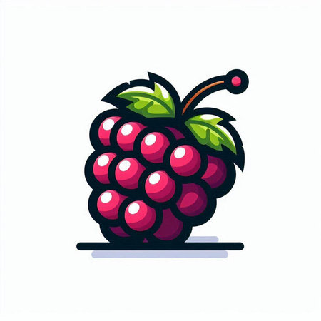 Raspberry icon on white background. Vector illustration in flat style.のイラスト素材