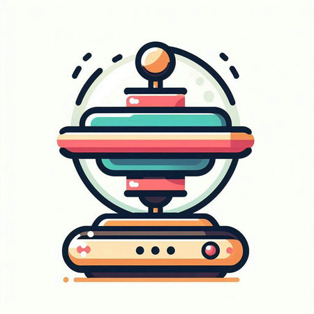 Retro arcade machine flat icon. Vector illustration of retro arcade machine.のイラスト素材