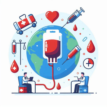 Blood donation concept. Donate blood concept. Vector illustration in flat styleのイラスト素材