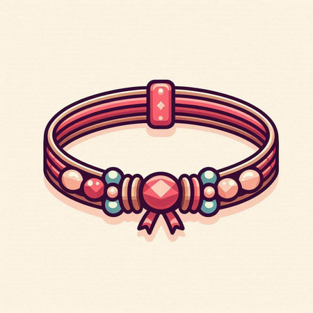 Bracelet with precious stones. Vector illustration in retro style.のイラスト素材