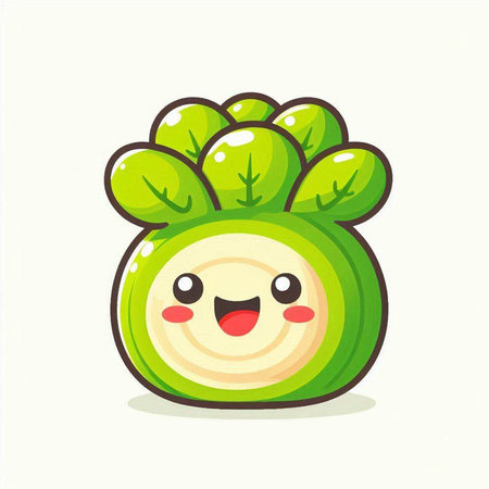 Cute vegetable cartoon character. Vector illustration isolated on white background.のイラスト素材