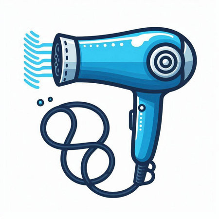 Hair dryer icon isolated on white background. Vector illustration.のイラスト素材