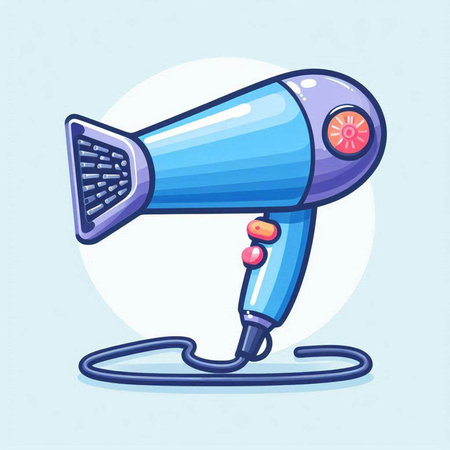 Hair dryer icon. Vector illustration of hair dryer.のイラスト素材