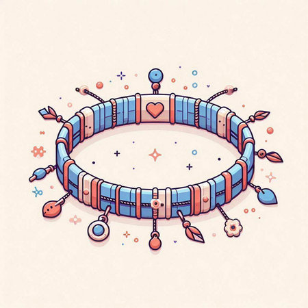 Necklace in the style of boho. Vector illustration.のイラスト素材