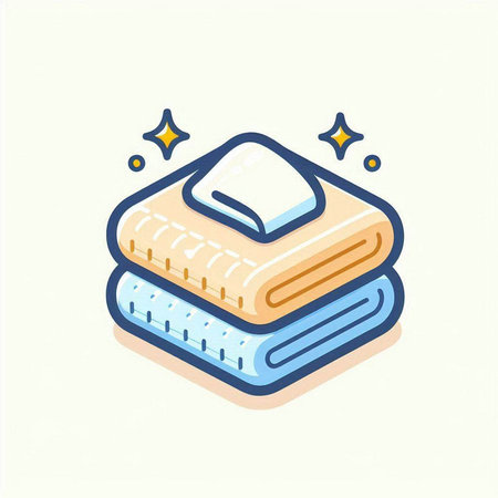 Towel icon. Vector illustration of a stack of towels.のイラスト素材
