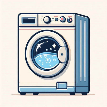 Washing machine. Laundry concept. Vector illustration in flat styleのイラスト素材