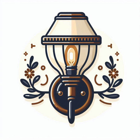 Lantern vector illustration. Retro style design element. Can be used for invitation, congratulation or website layout.のイラスト素材
