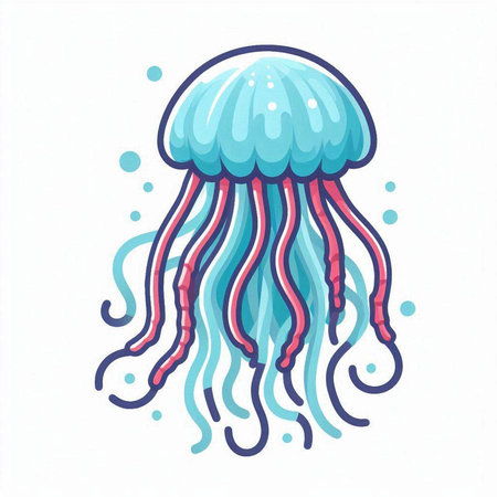 Jellyfish. Vector illustration. Isolated on white background.のイラスト素材