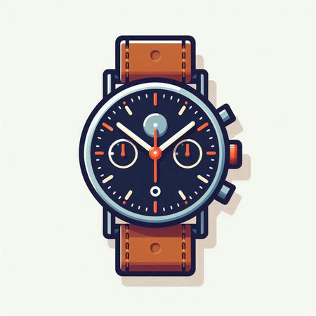 Stylized vector illustration of a wristwatch on a white backgroundのイラスト素材