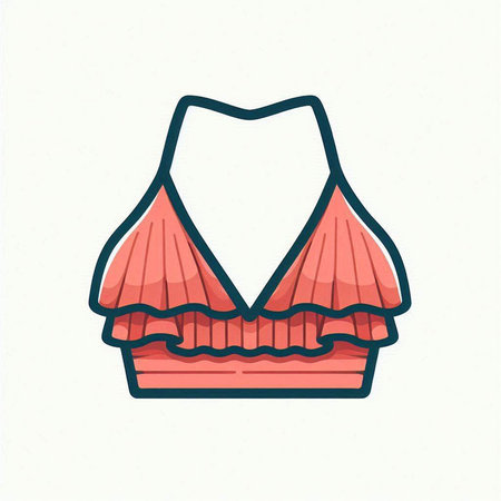 Women's bra. Vector illustration of a woman's swimsuit.のイラスト素材